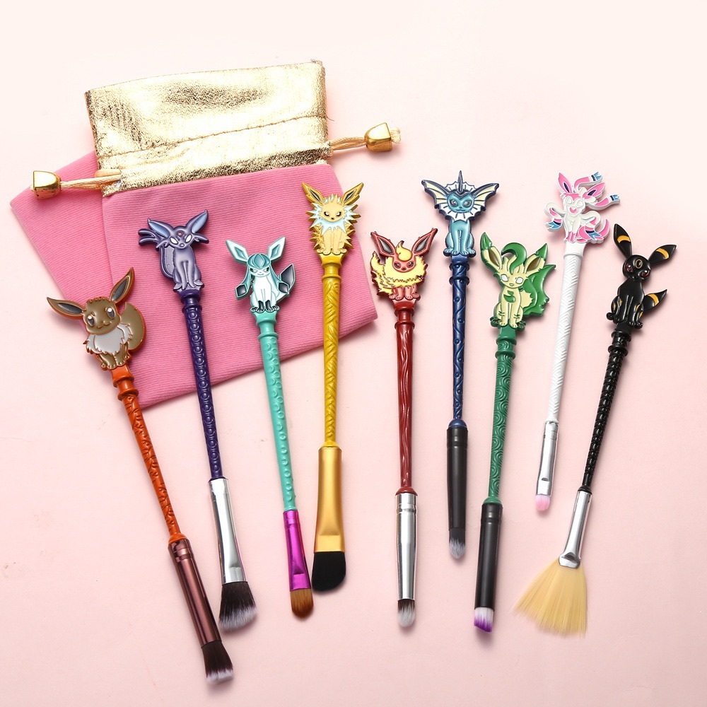 - Pokemon 9Pcs Makeup Brushes Set ,Comes with storage bag, brand new